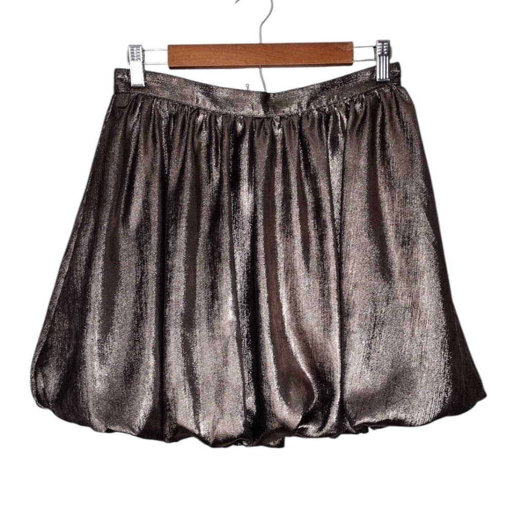 NWT Madewell Metallic Bubble-Hem Mini Skirt Sz 0
